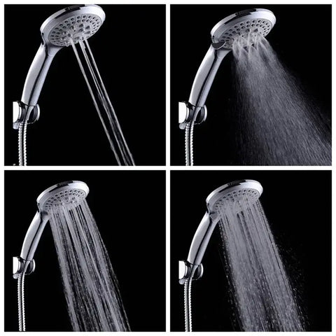 High Pressure Shower Head 5 Settings Handheld Shower Heads Spray With 5 FT Hose PraticoTech