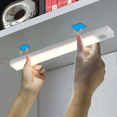 LumiFlex Smart Lighting installed under a shelf, featuring energy-saving LED technology and smart control for modern home illumination.