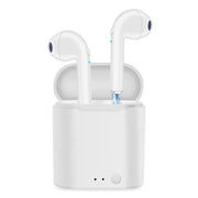 White wireless Bluetooth earbuds with charging case, featuring a sleek design and LED indicators. Ideal for music, calls, and sports activities....