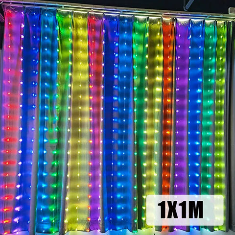 Smart LED RGB Bluetooth Curtain String Lights